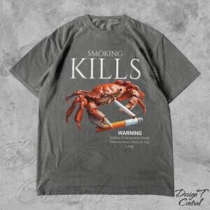Smoking Kills Smoking Crab Unisex Tee, Unhinged Shirt